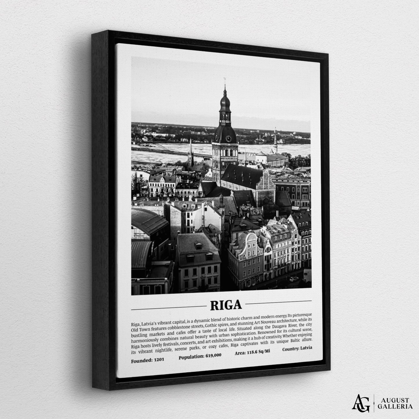 Riga Black & White City Print