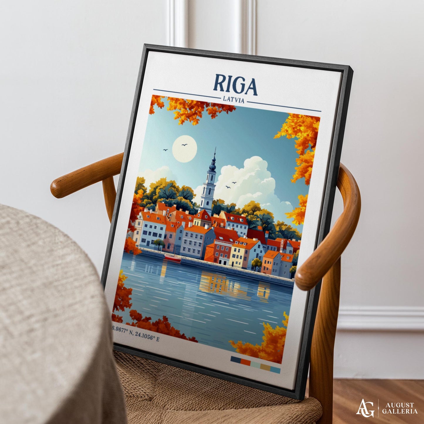 Riga Latvia Retro Travel Print