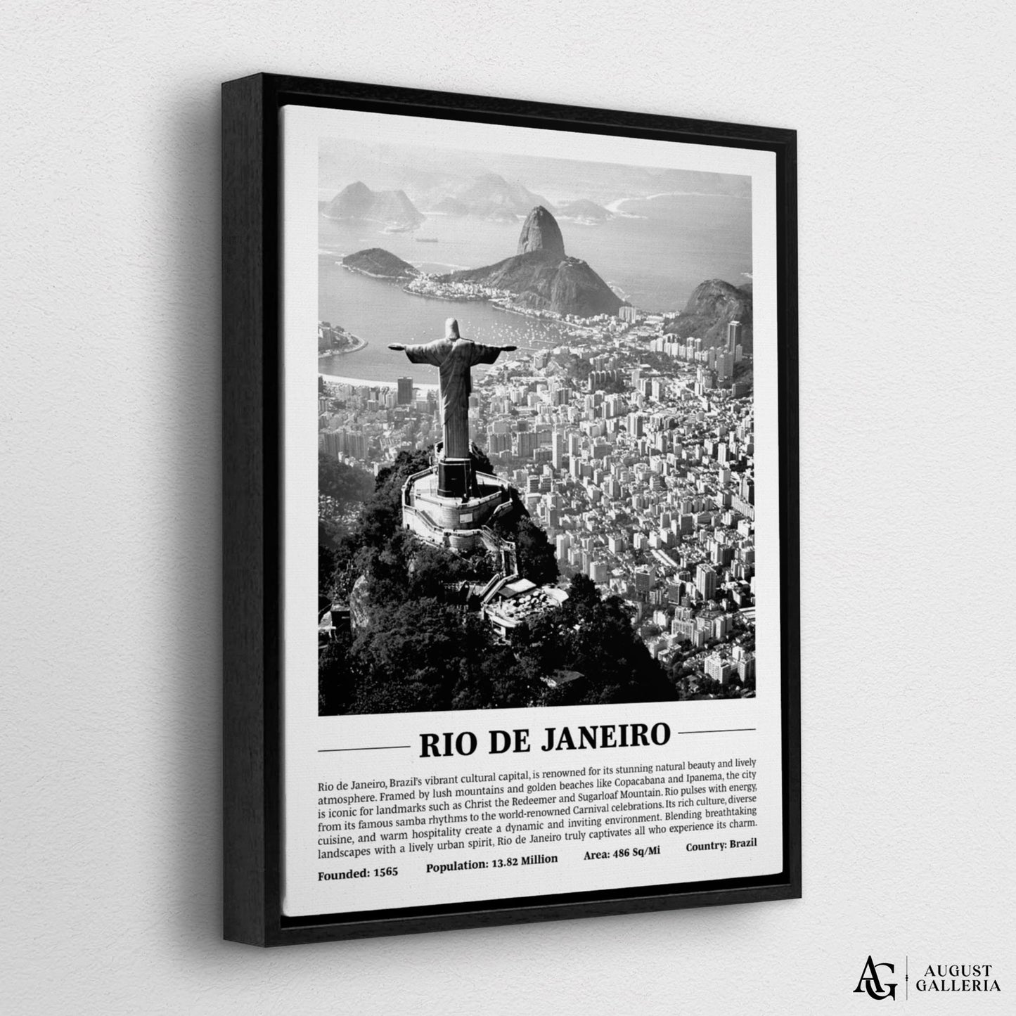 Rio de Janeiro Black & White City Print