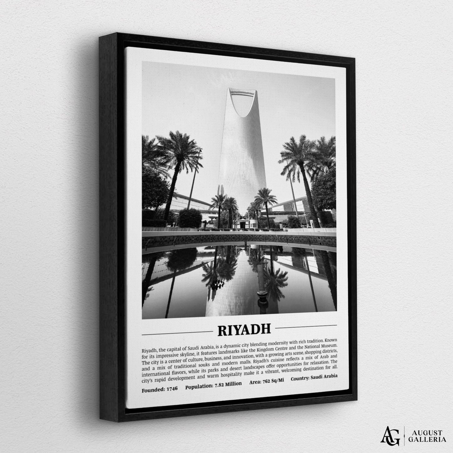 Riyadh Black & White City Print