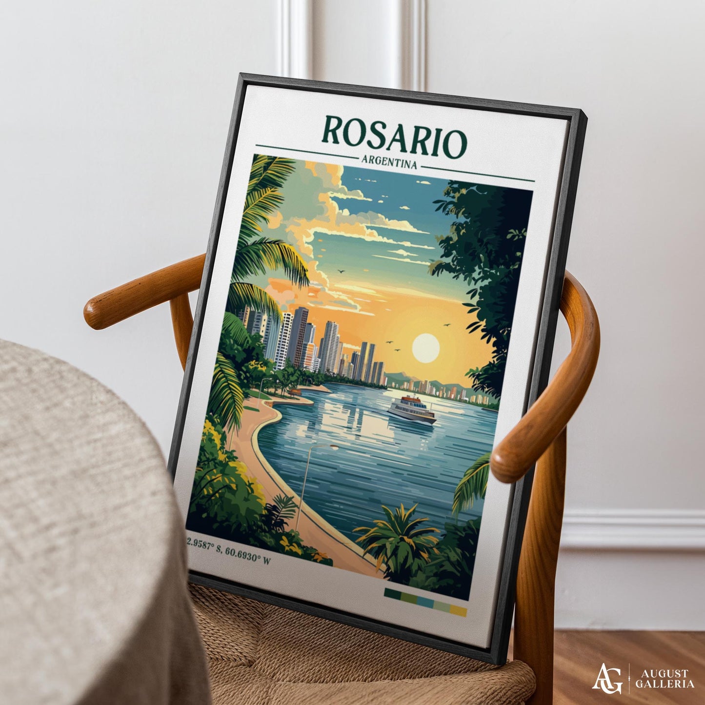 Rosario Argentina Retro Travel Print