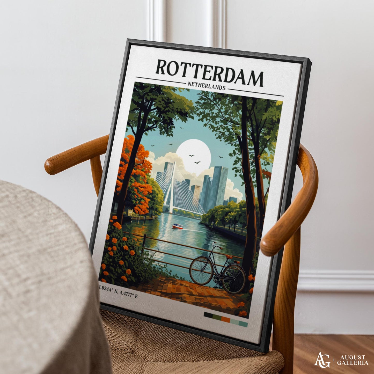 Rotterdam Netherlands Retro Travel Print