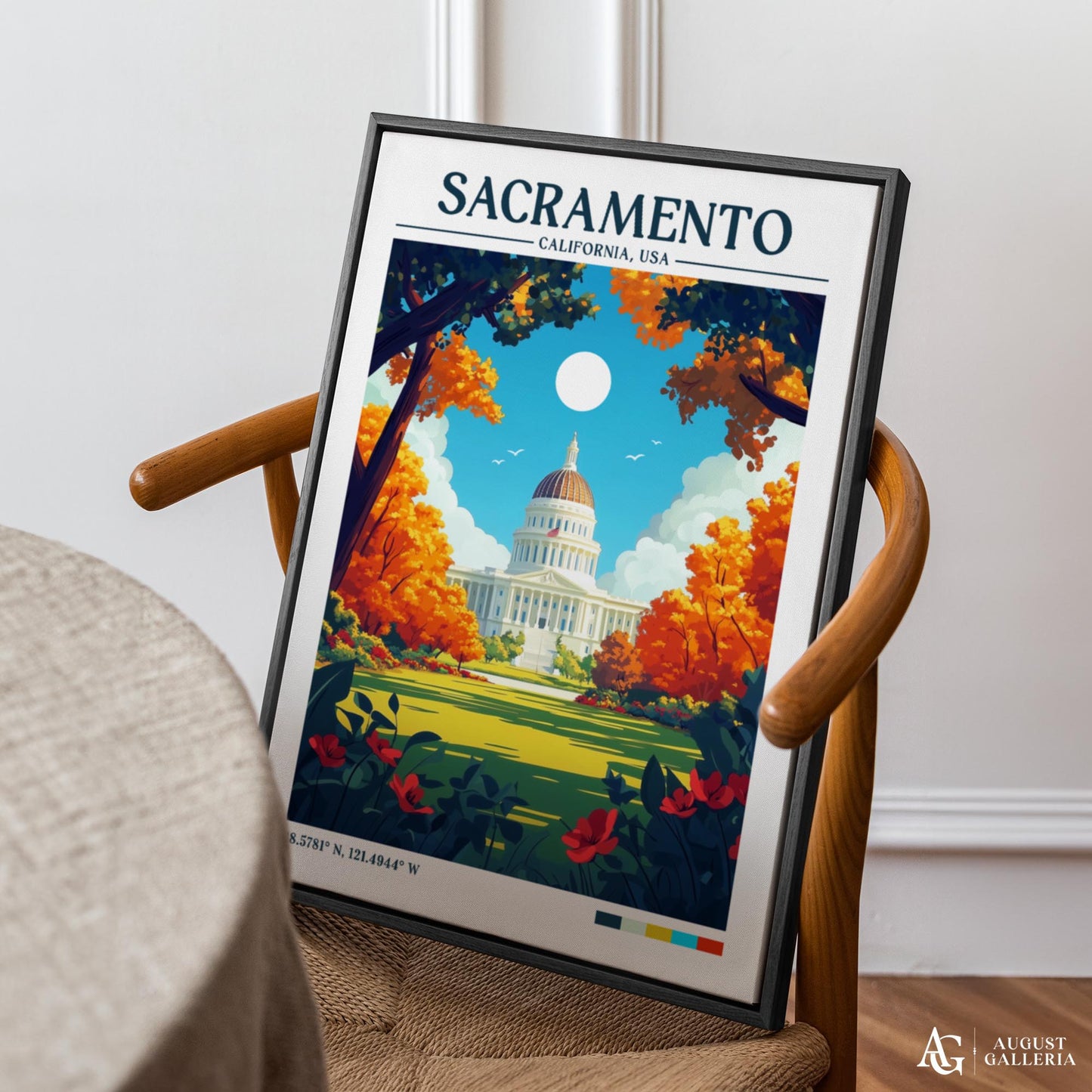 Sacramento California Retro Travel Print