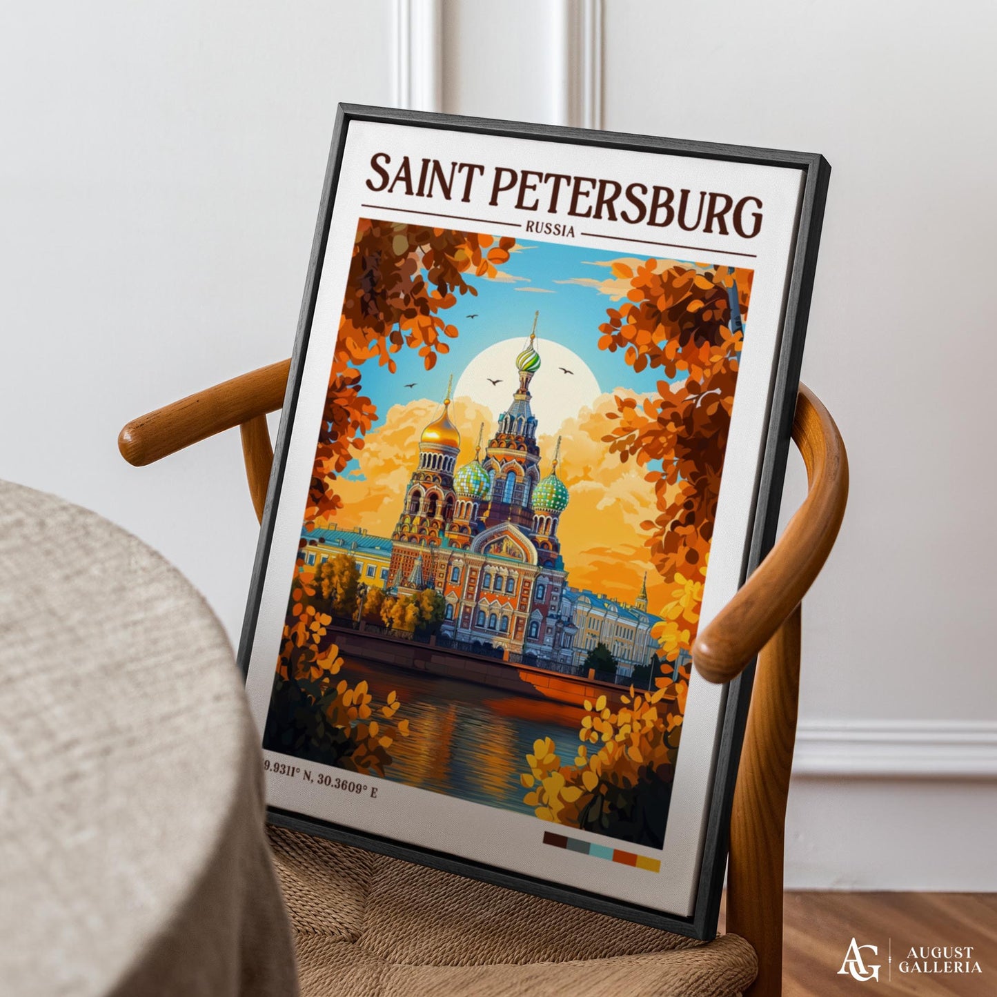 Saint Petersburg Retro Travel Print
