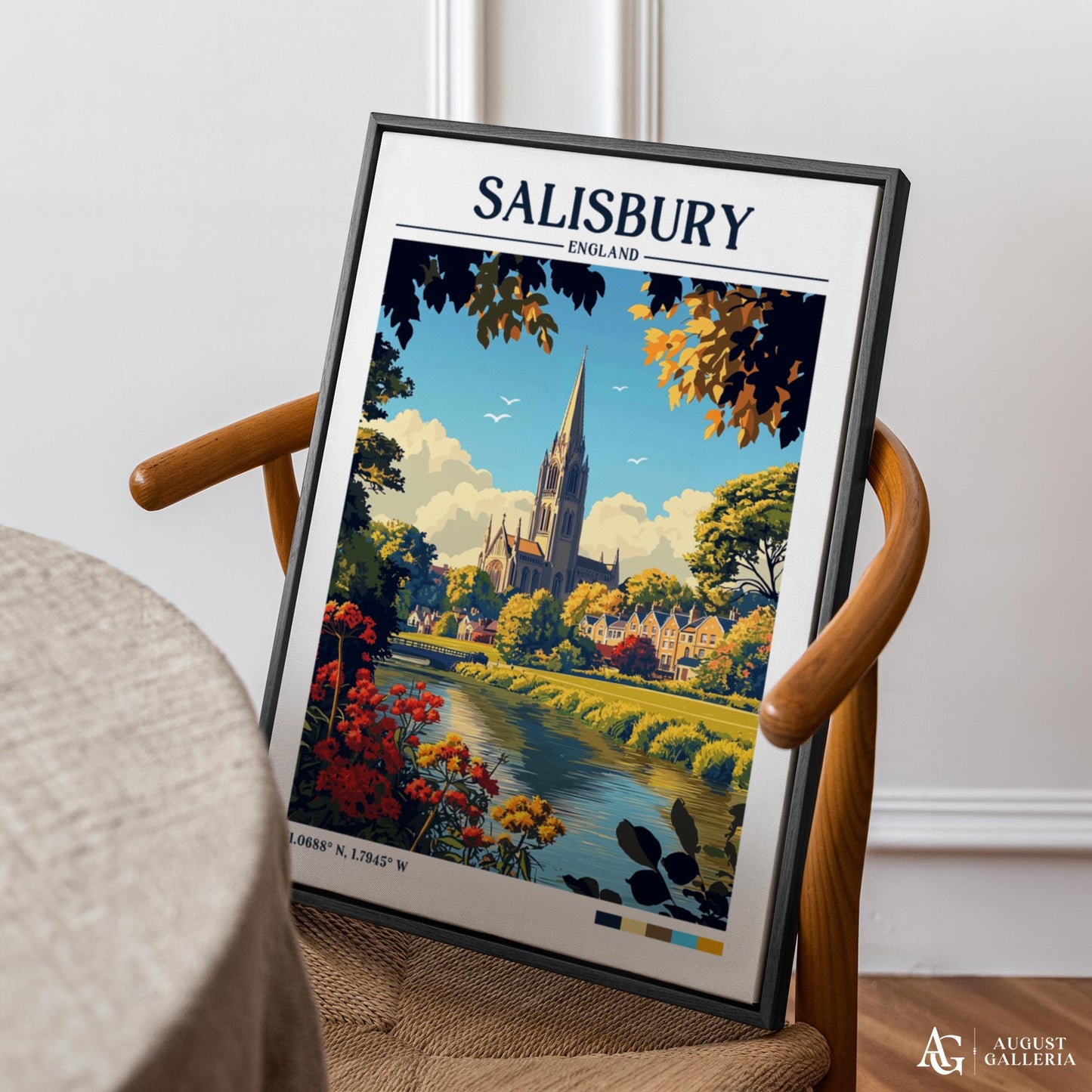 Salisbury England Retro Travel Print