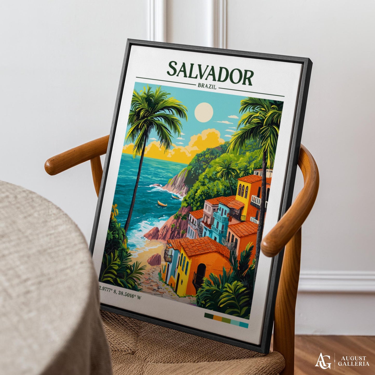 Salvador Brazil Retro Travel Print