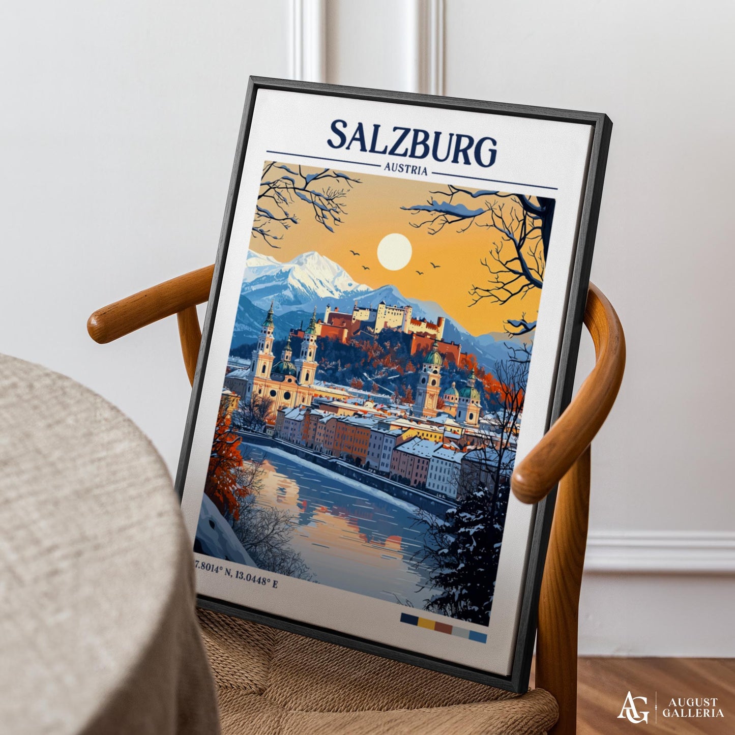 Salzburg Austria Retro Travel Print