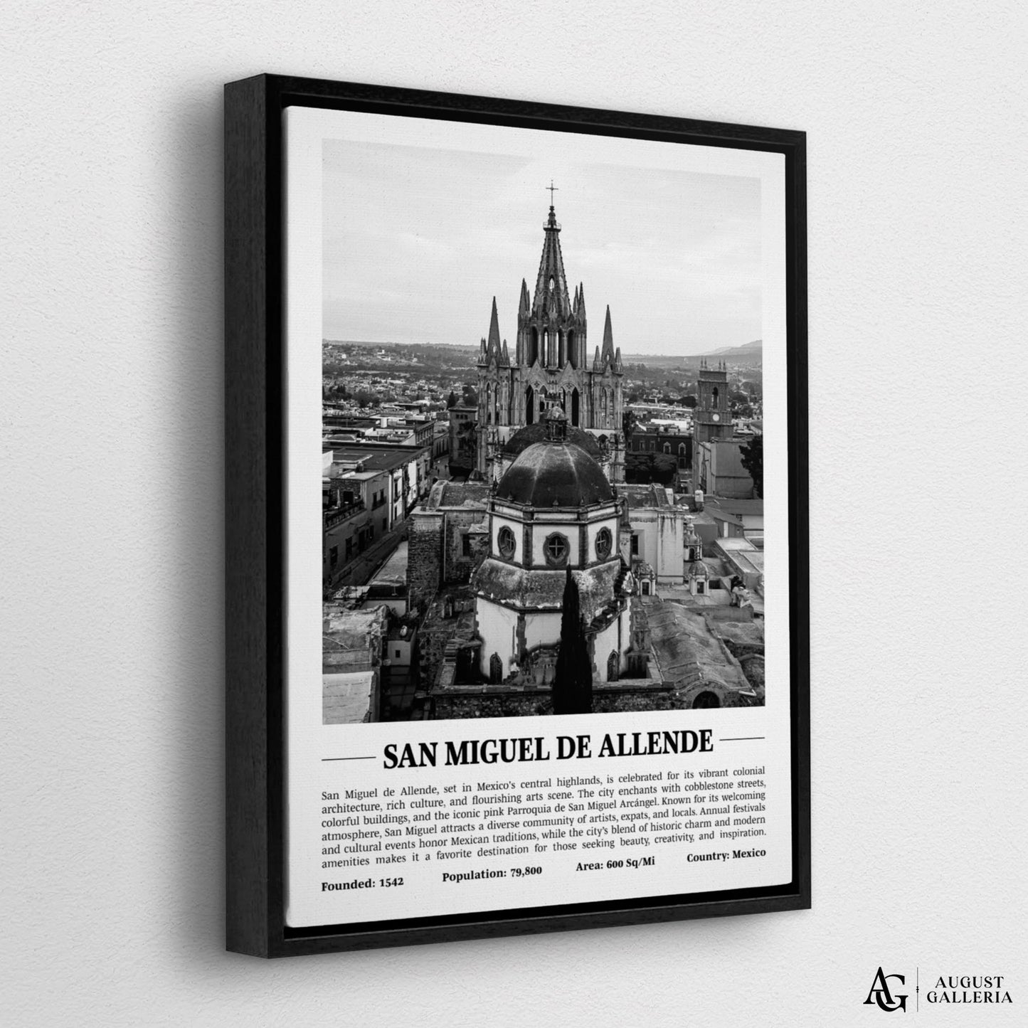 San Miguel de Allende Black & White City Print
