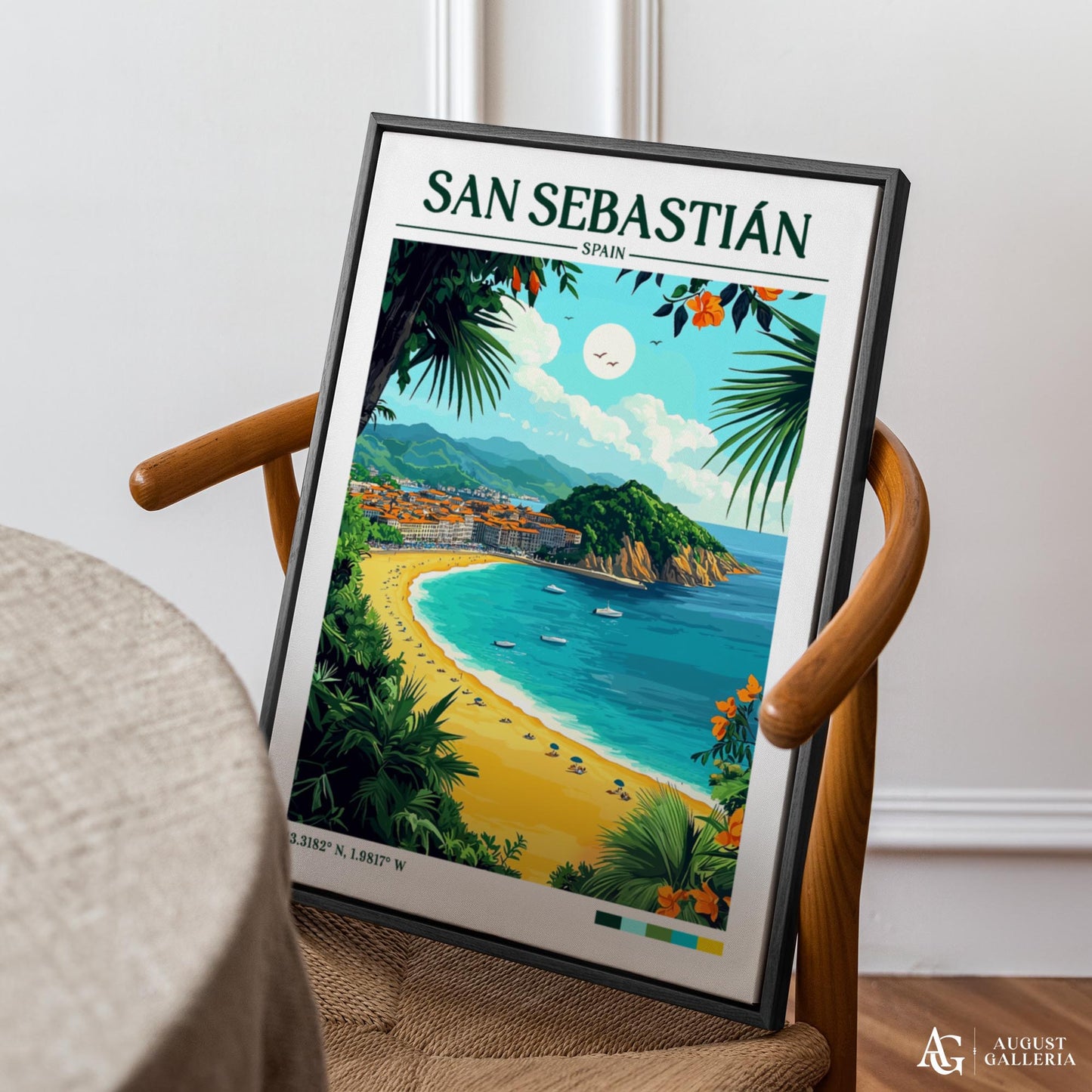 San Sebastián Retro Travel Print