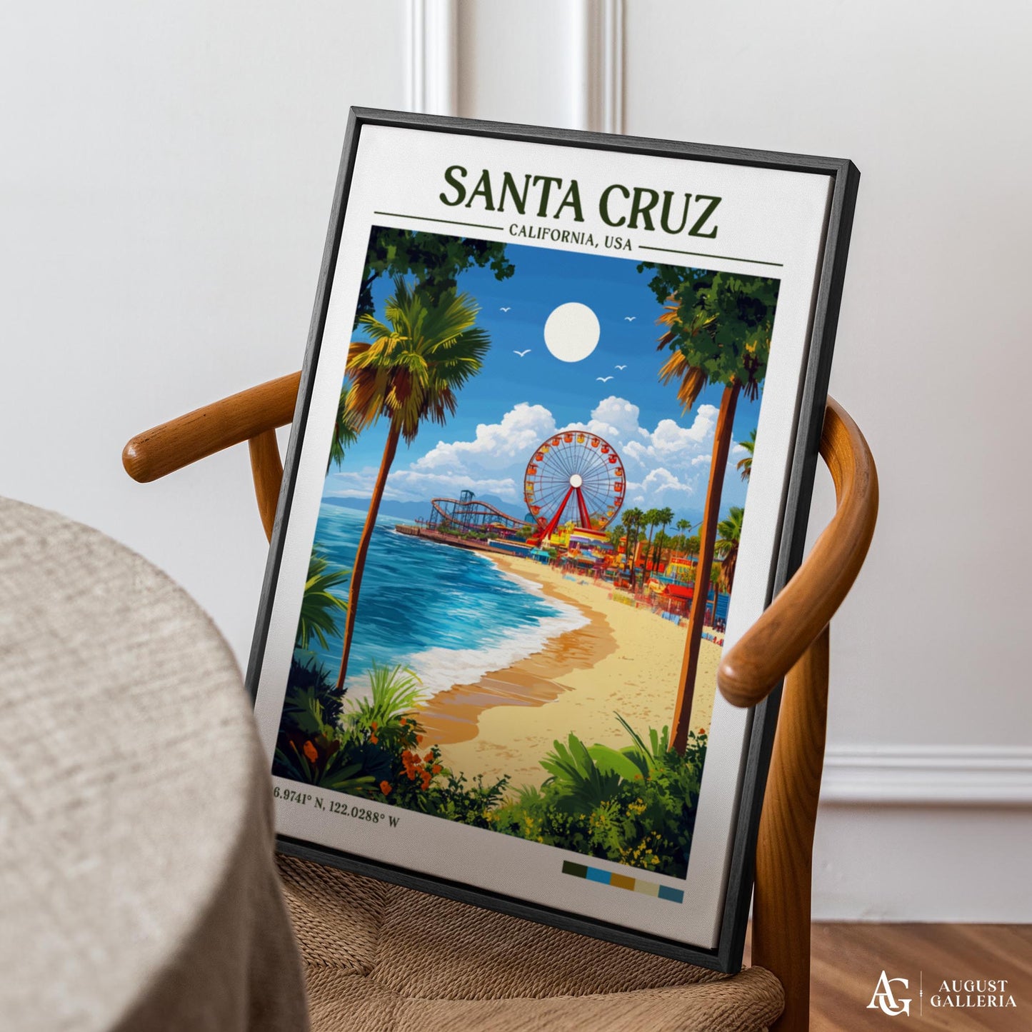 Santa Cruz Retro Travel Print