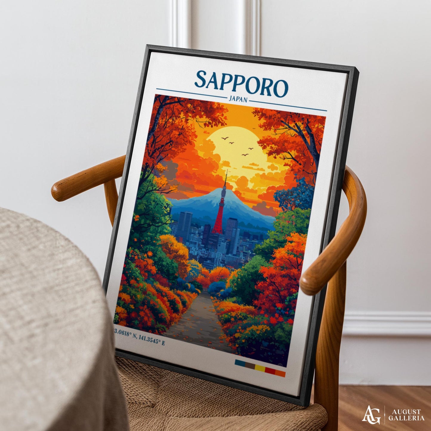 Sapporo Japan Retro Travel Print