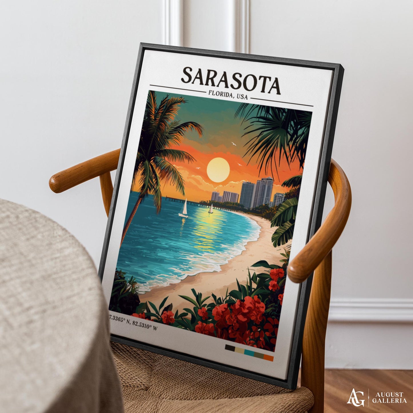 Sarasota Florida Retro Travel Print