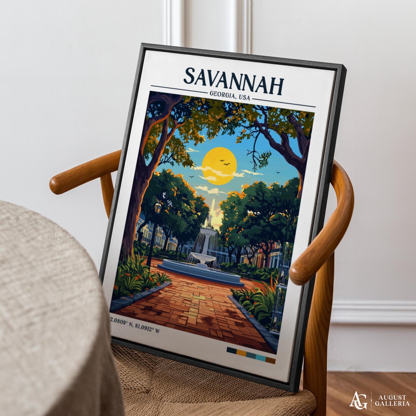Savannah Georgia Retro Travel Print
