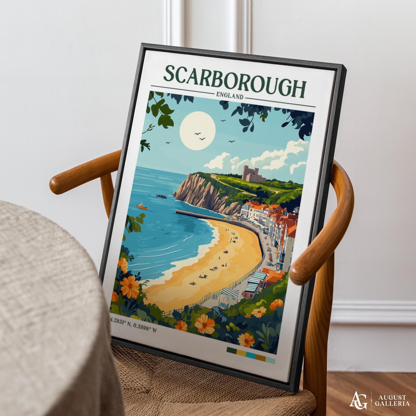 Scarborough England Retro Travel Print
