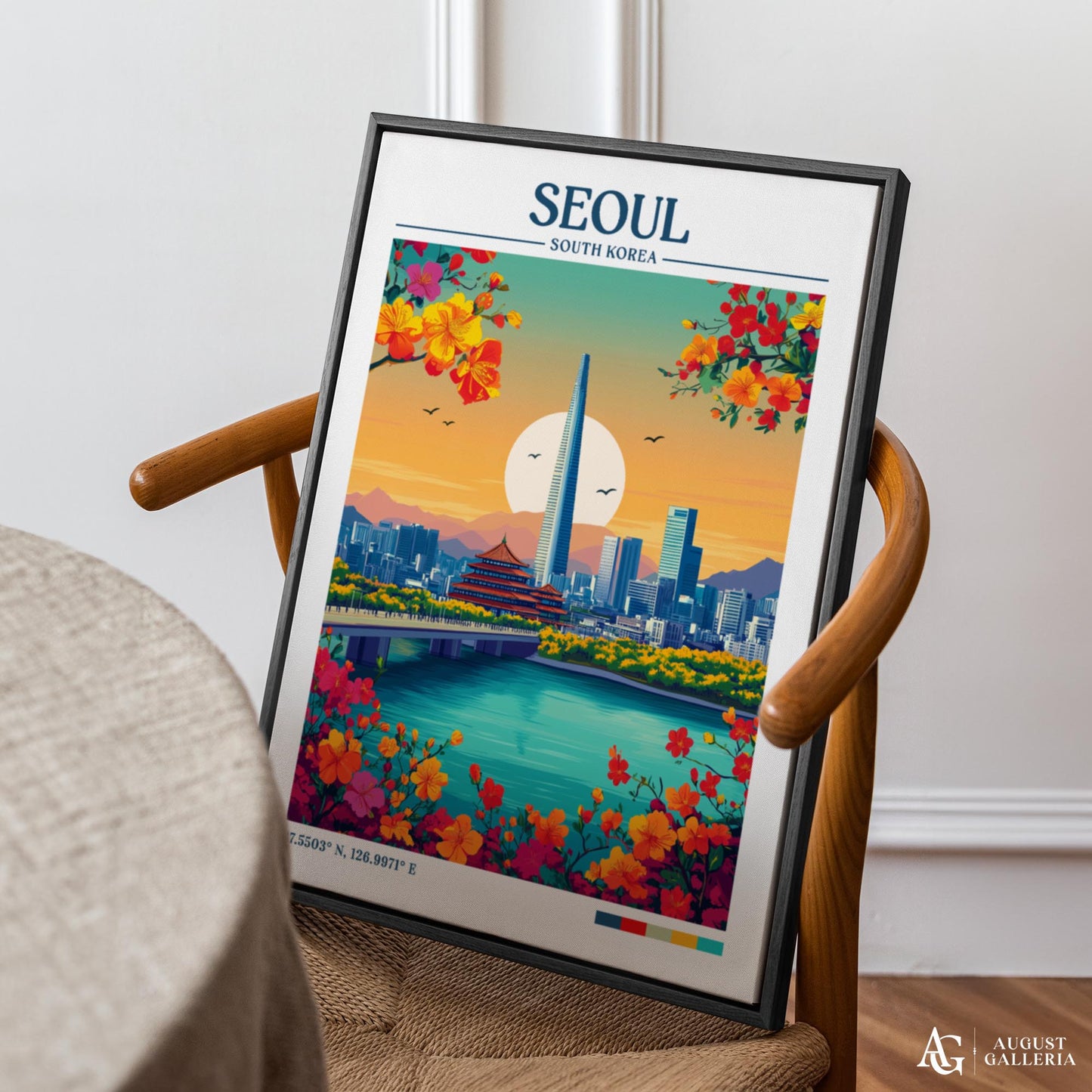 Seoul South Korea Retro Travel Print