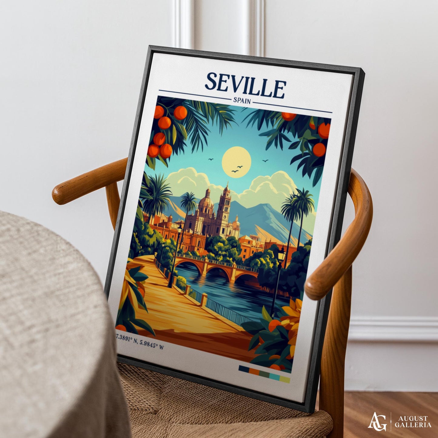 Seville Spain Retro Travel Print