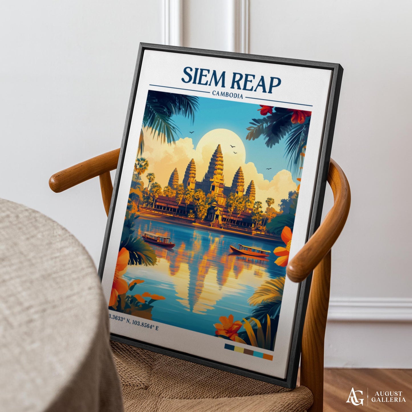 Siem Reap Retro Travel Print