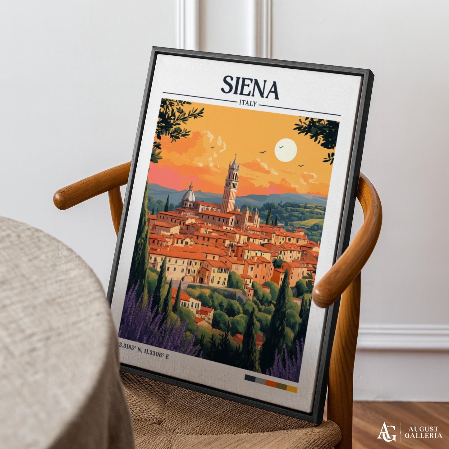 Siena Italy Retro Travel Print