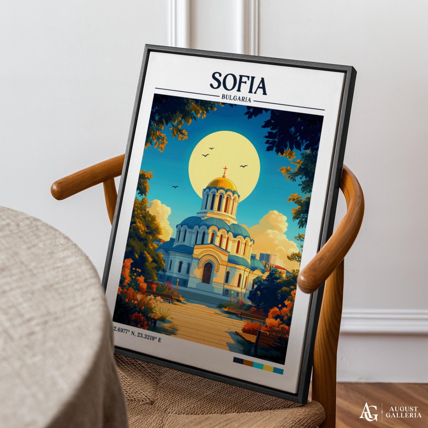 Sofia Bulgaria Retro Travel Print