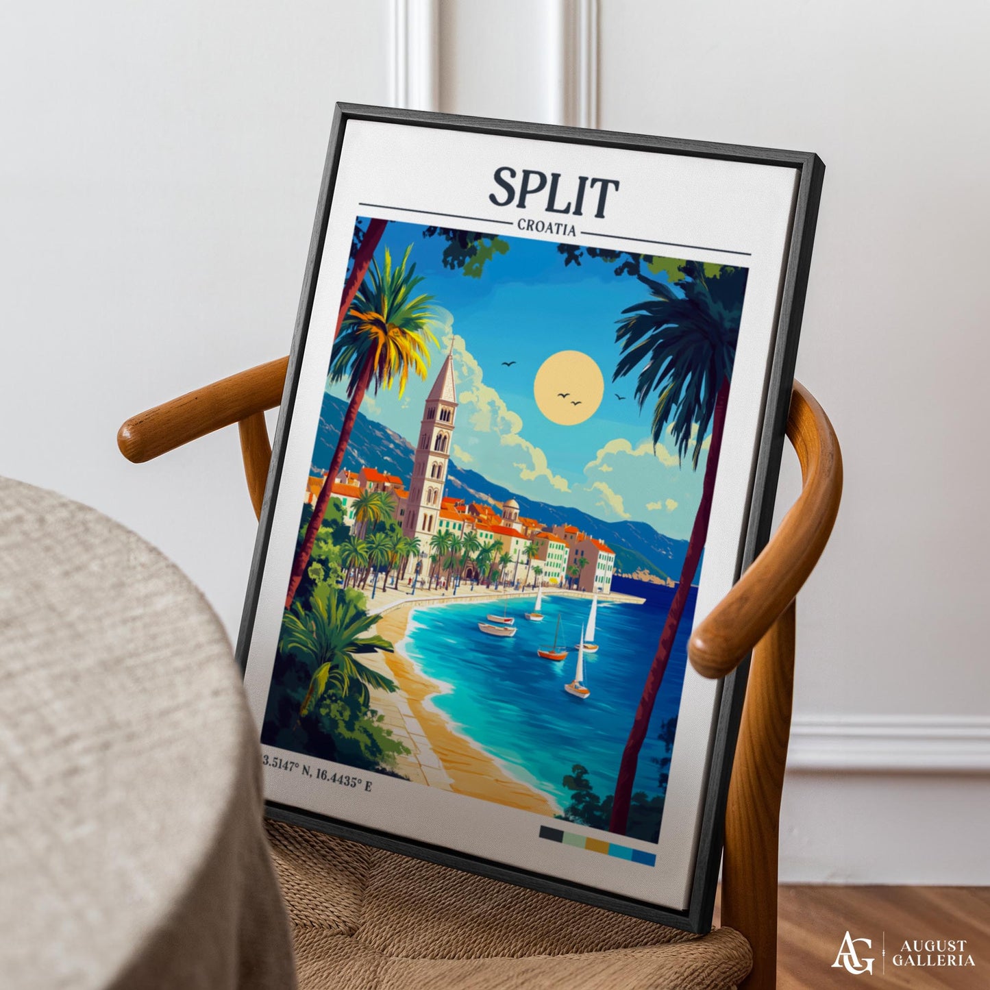Split Croatia Retro Travel Print