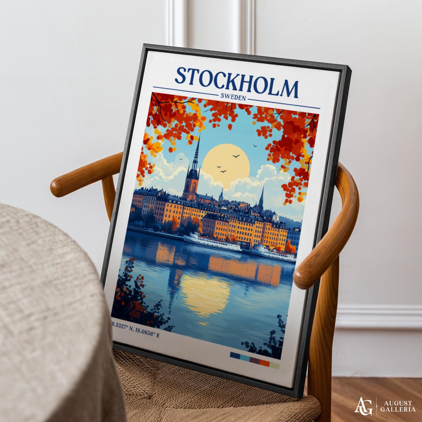 Stockholm Sweden Retro Travel Print