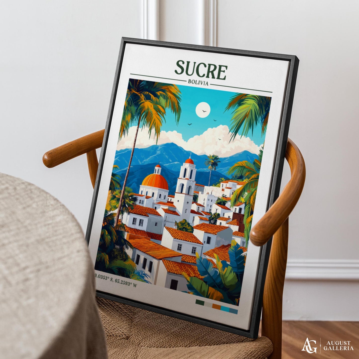 Sucre Bolivia Retro Travel Print