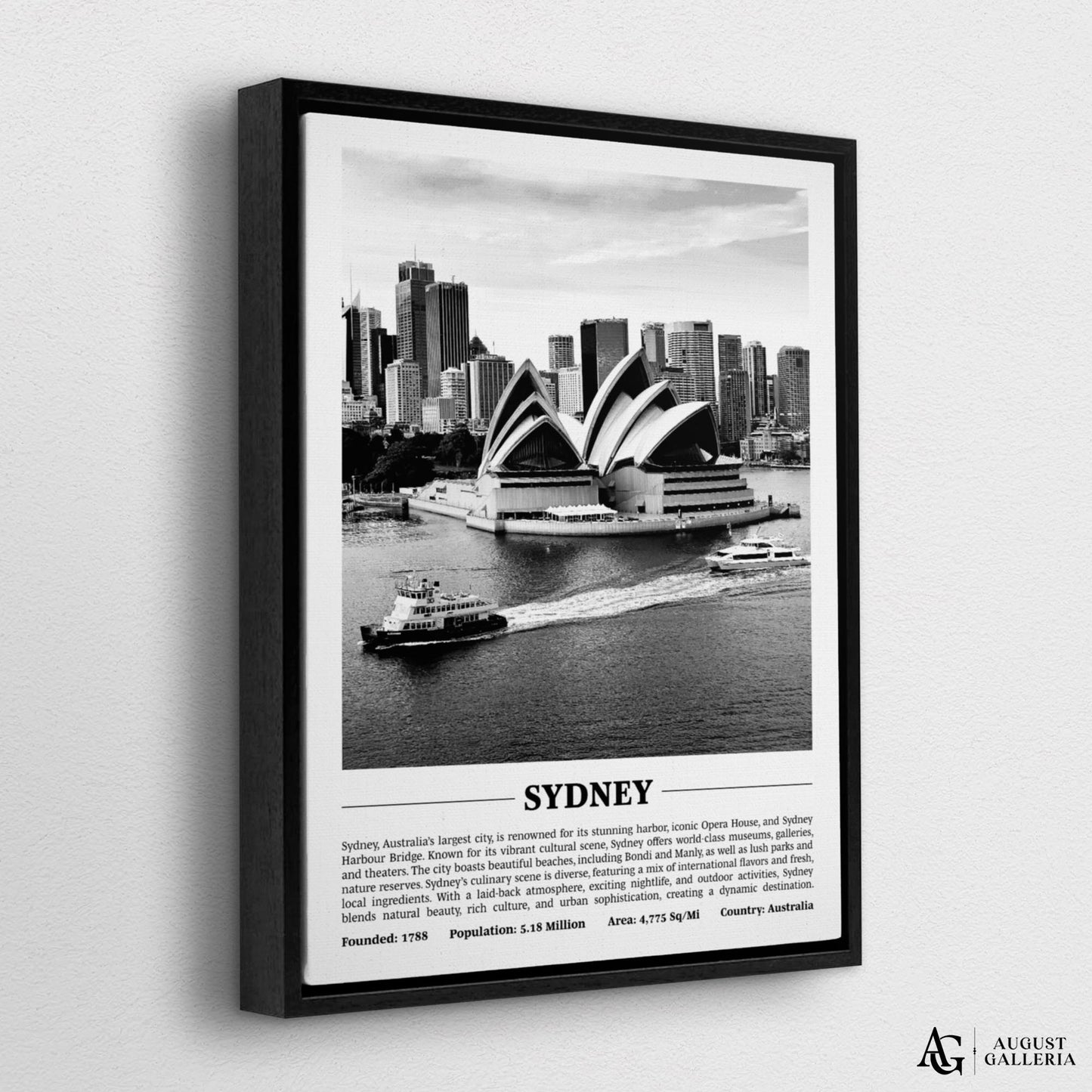 Sydney Black & White City Print