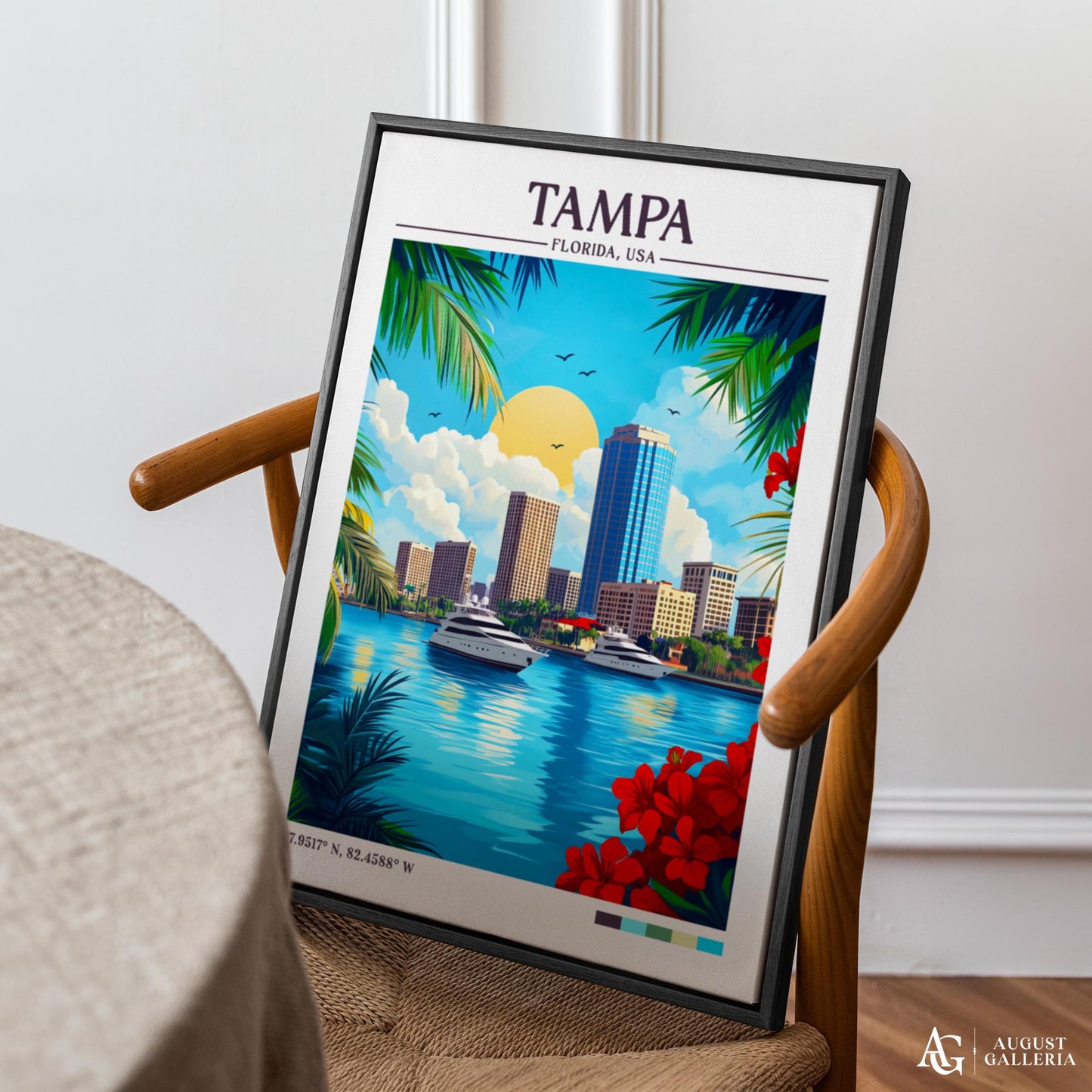 Tampa Florida Retro Travel Print