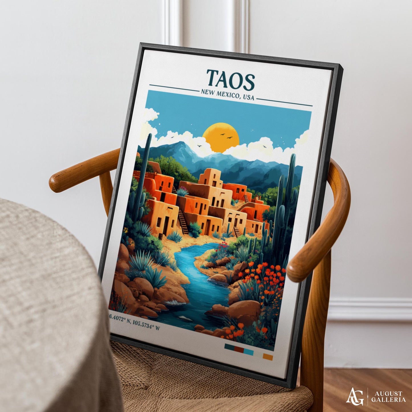 Taos New Mexico Retro Travel Print