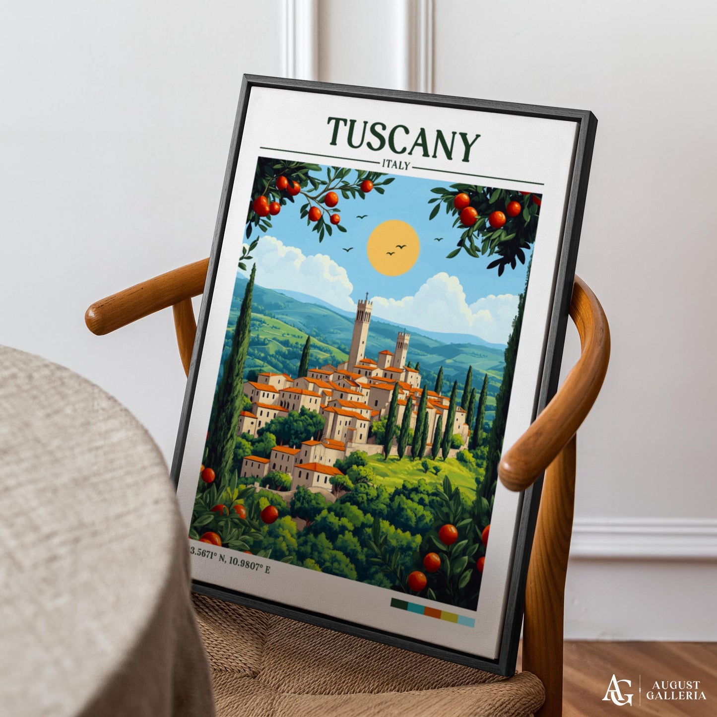 Tuscany Retro Travel Print