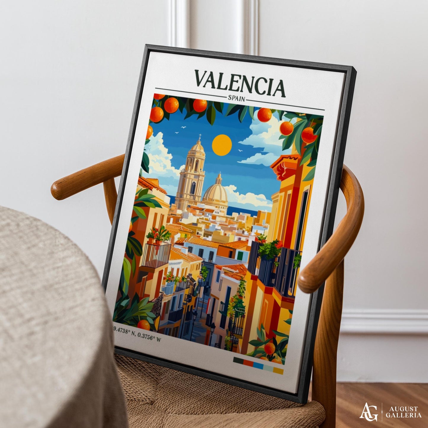 Valencia Spain Retro Travel Print