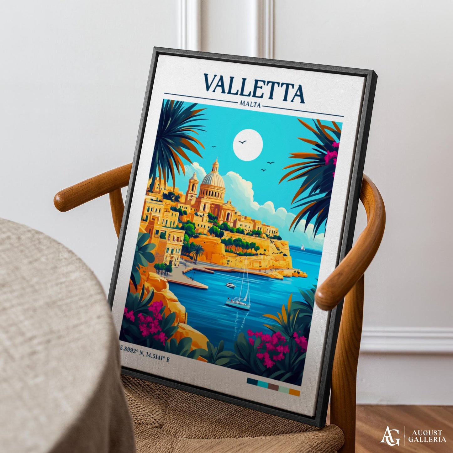 Valletta Malta Retro Travel Print