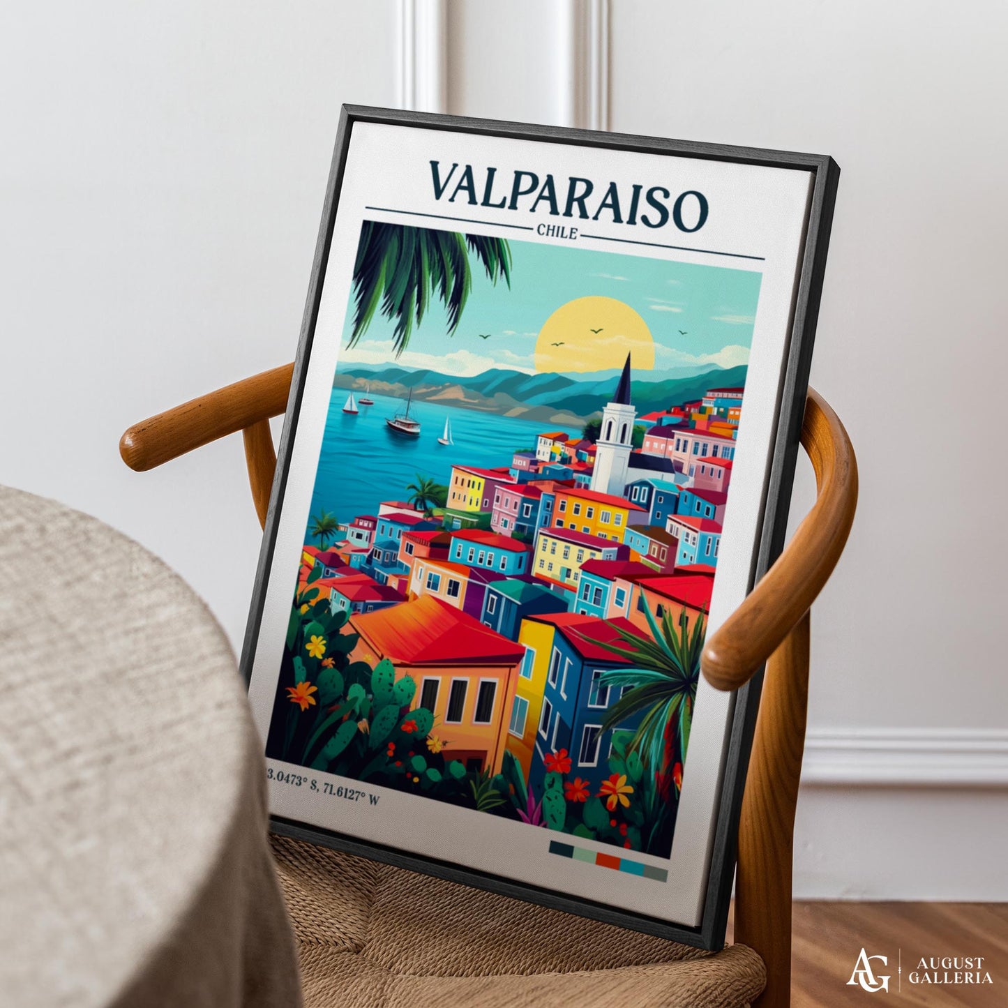 Valparaíso Chile Retro Travel Print