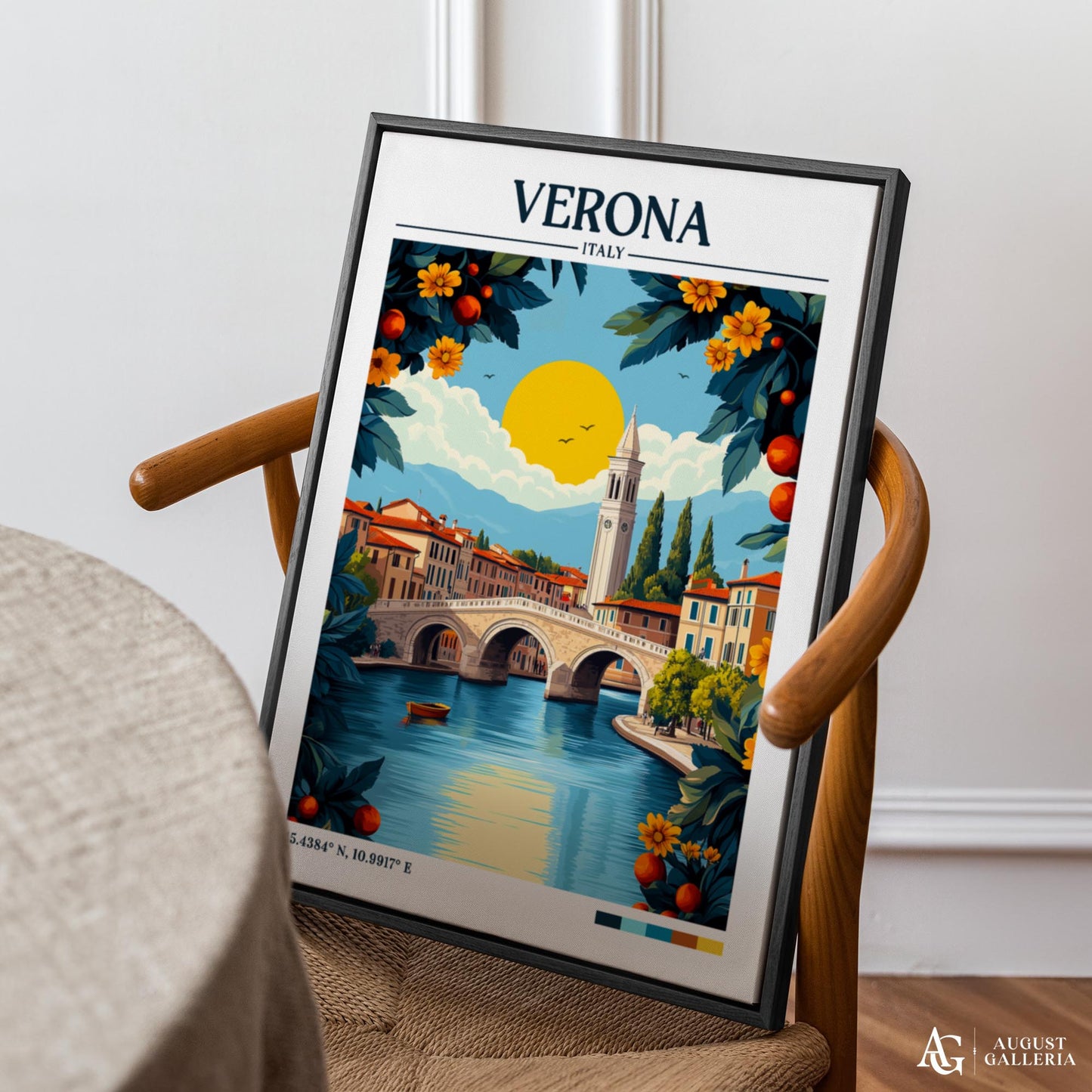 Verona Italy Retro Travel Print