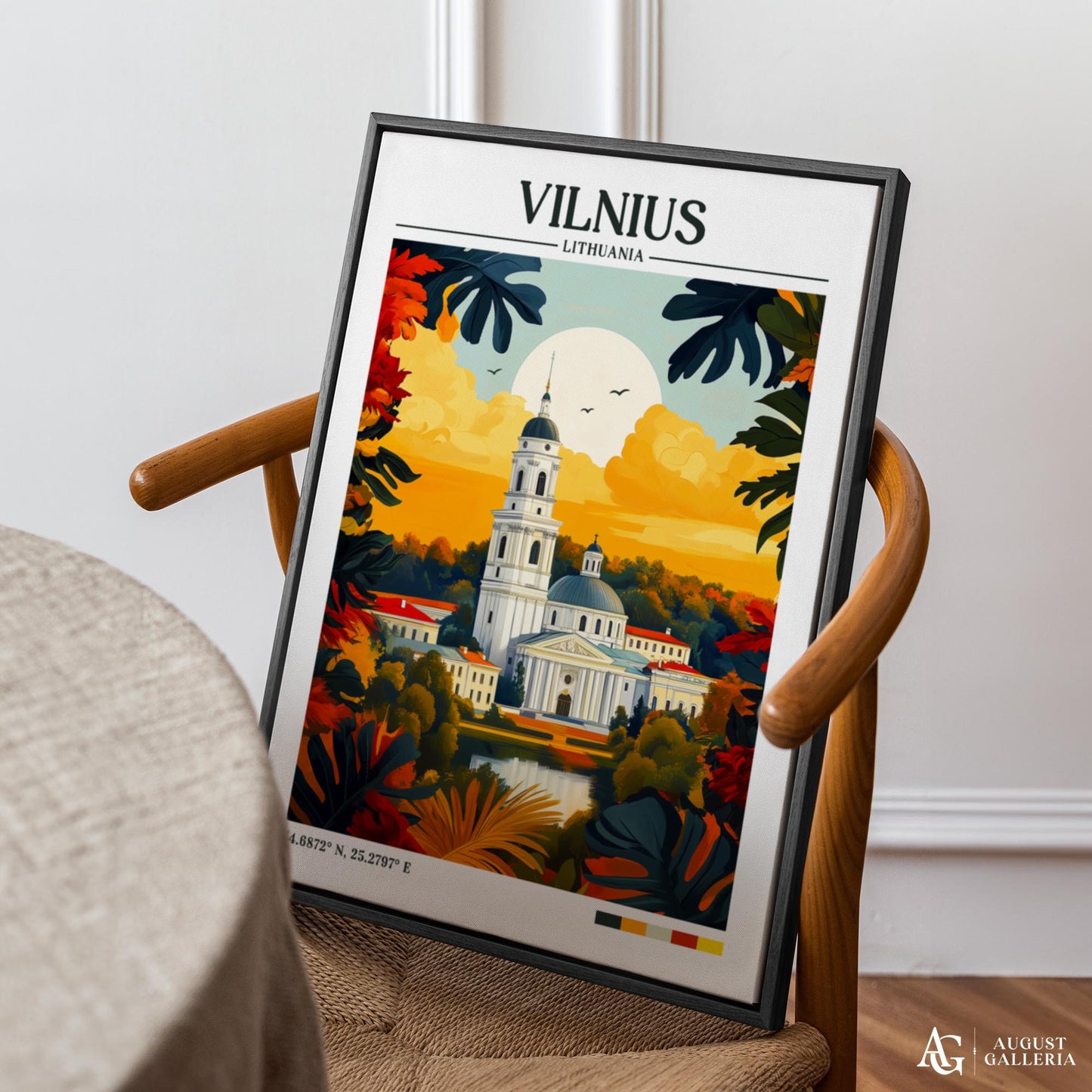 Vilnius Lithuania Retro Travel Print