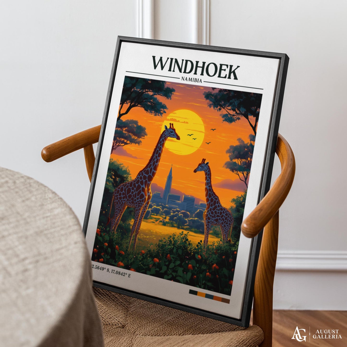 Windhoek Namibia Retro Travel Print