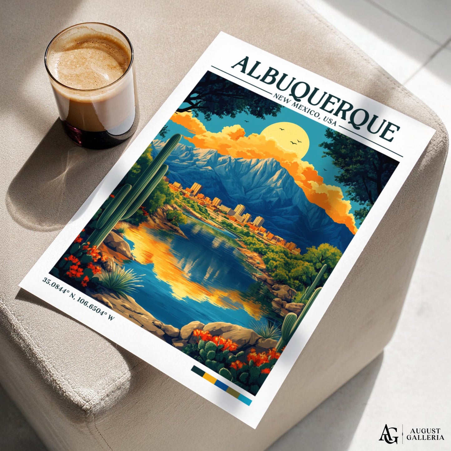 Albuquerque New Mexico Retro Travel Print