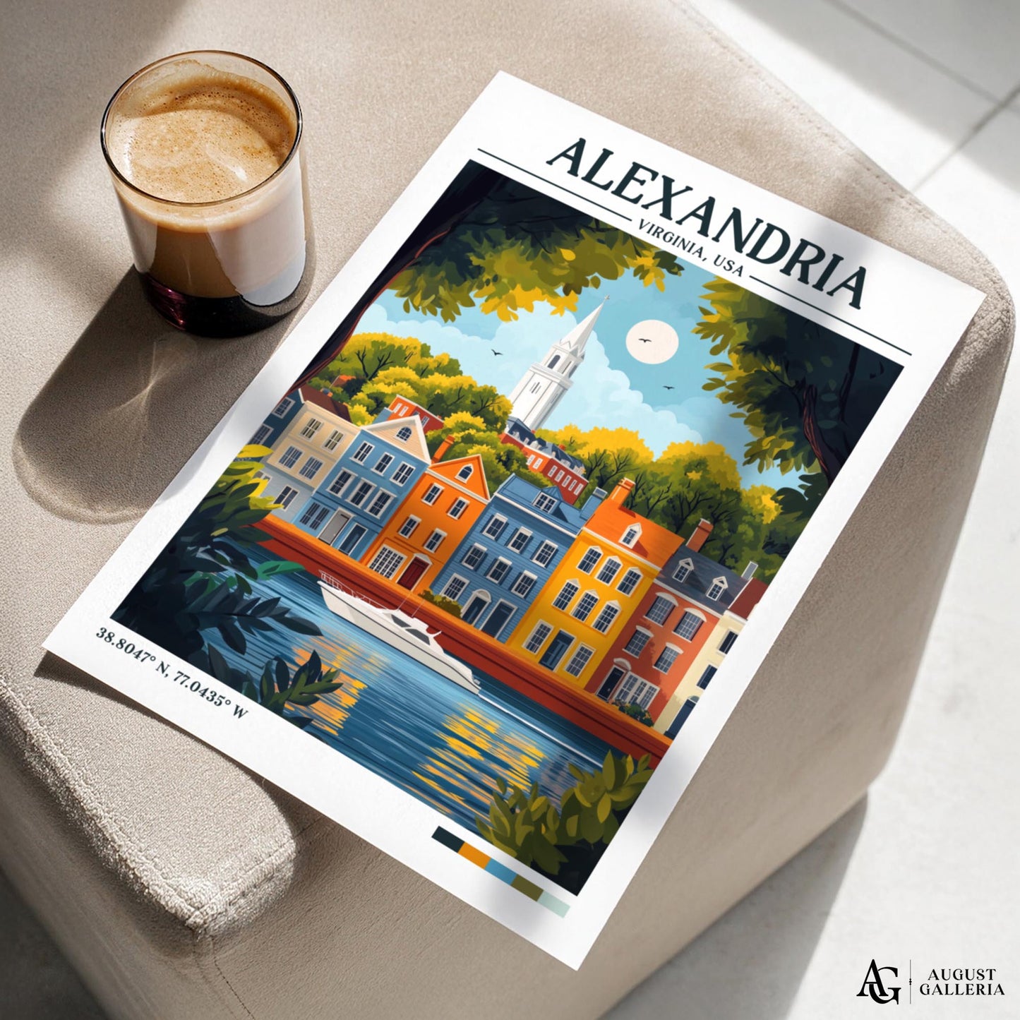 Alexandria Virginia Retro Travel Print