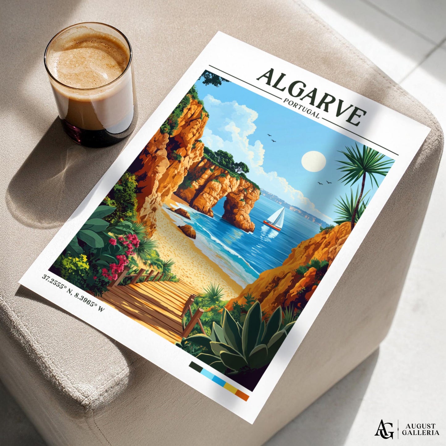 Algarve Portugal Retro Travel Print