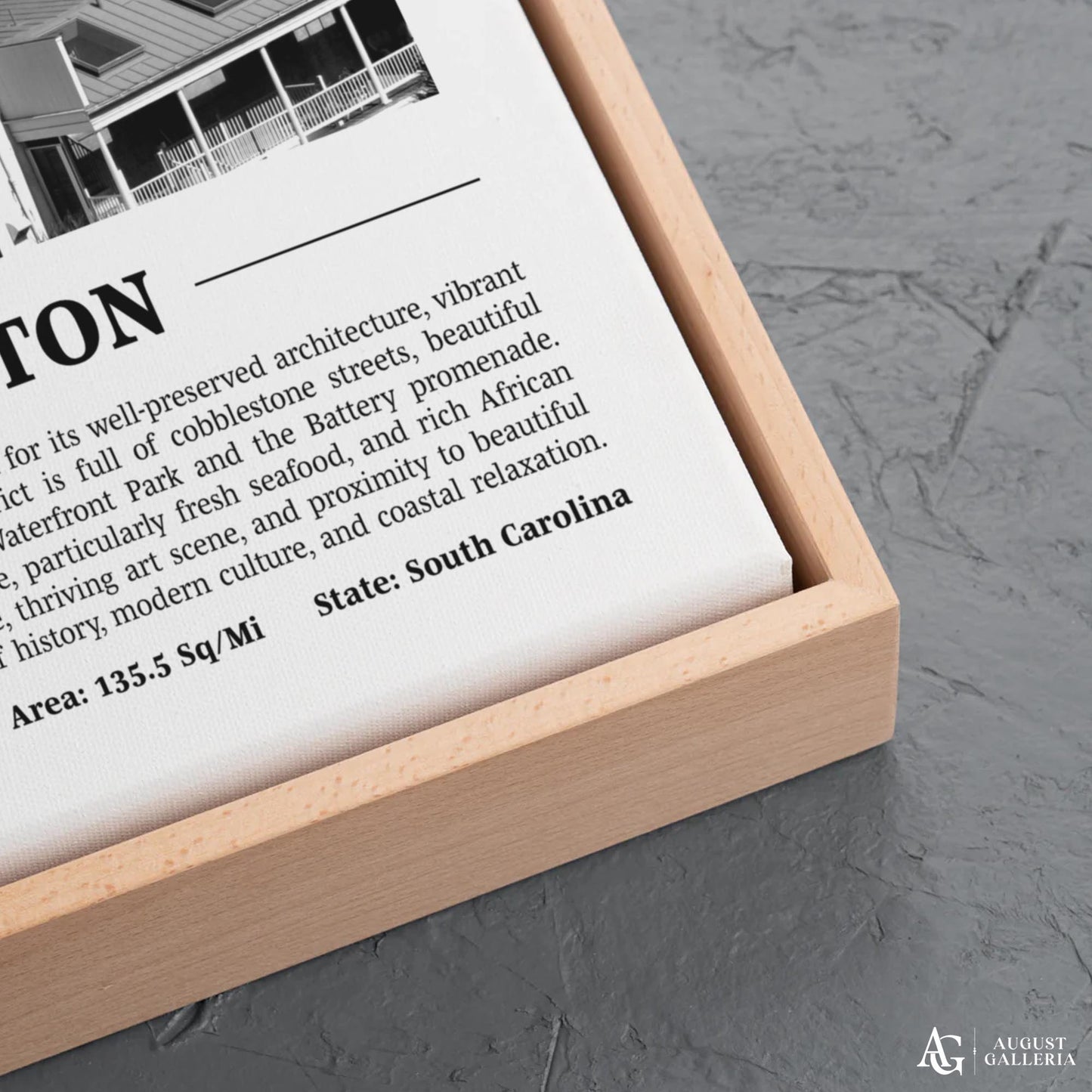 Charleston Black & White City Print