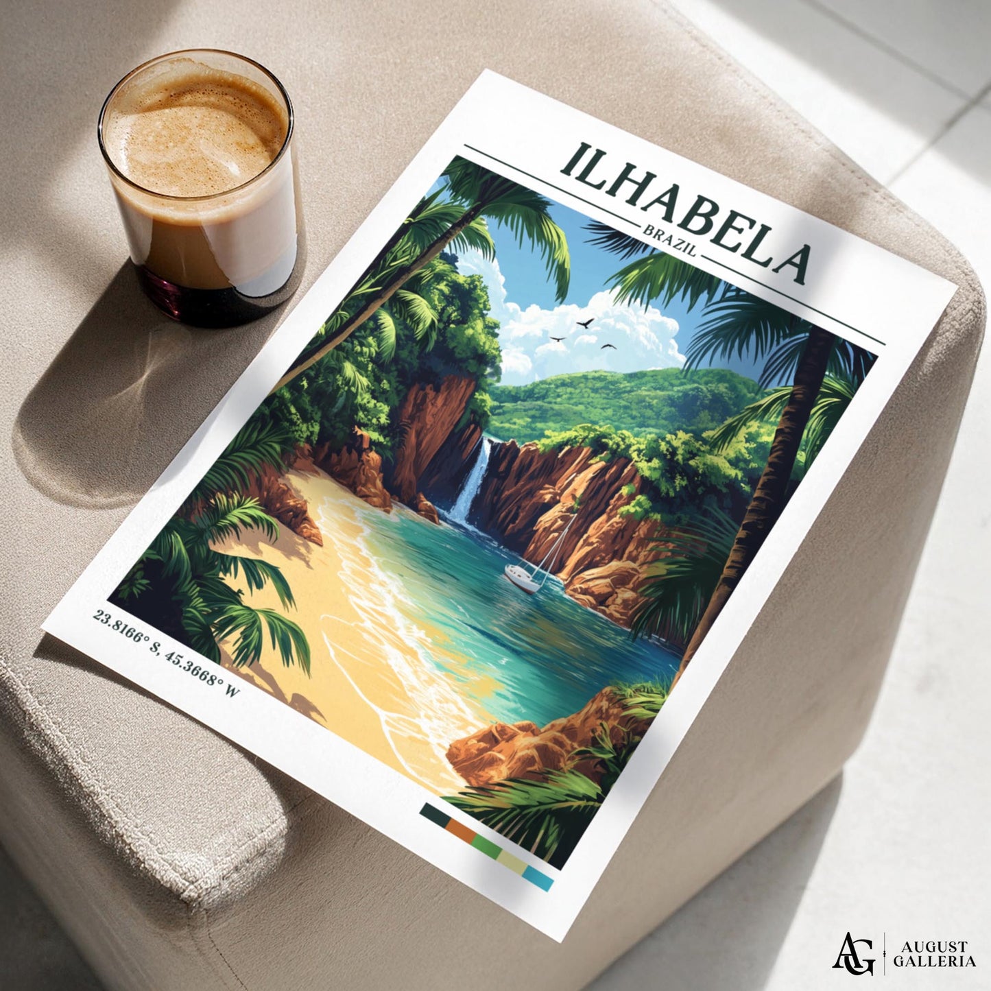 Ilhabela Brazil Retro Travel Print