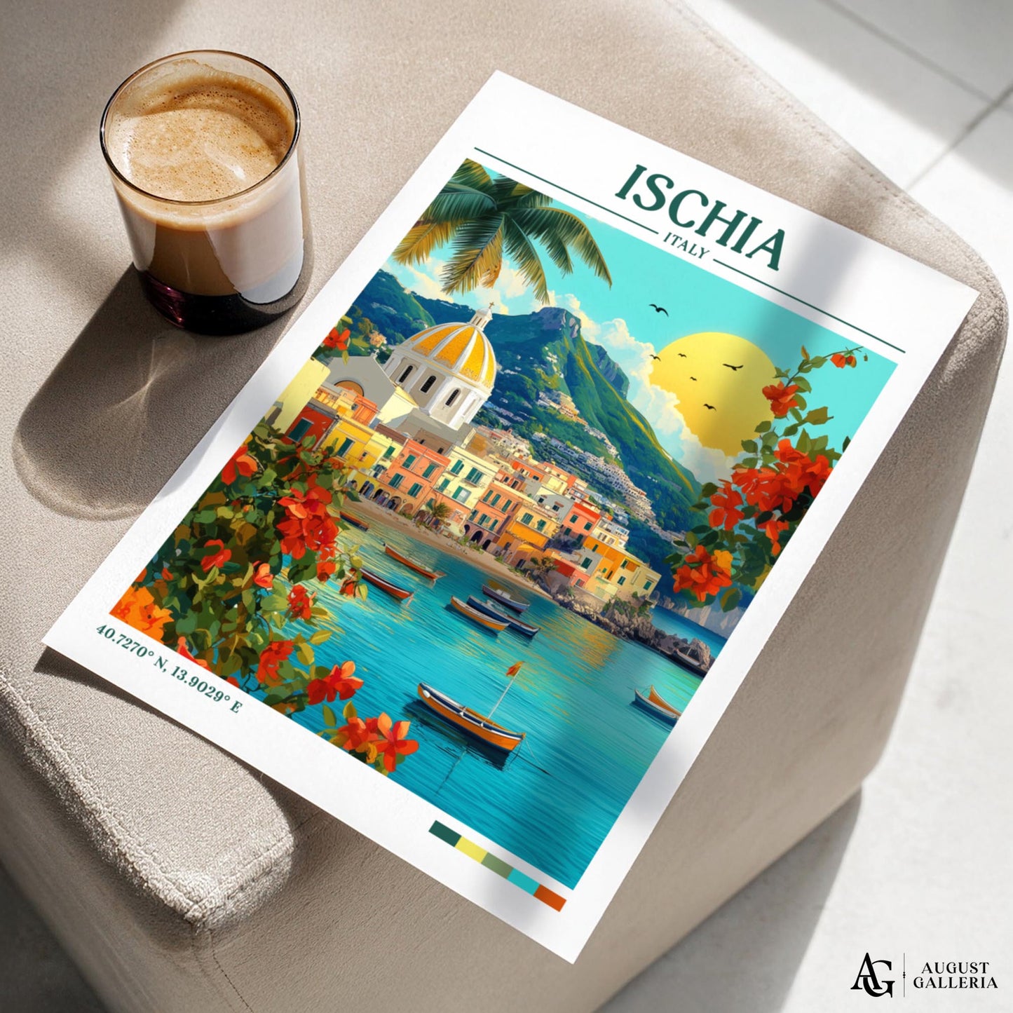 Ischia Italy Retro Travel Print