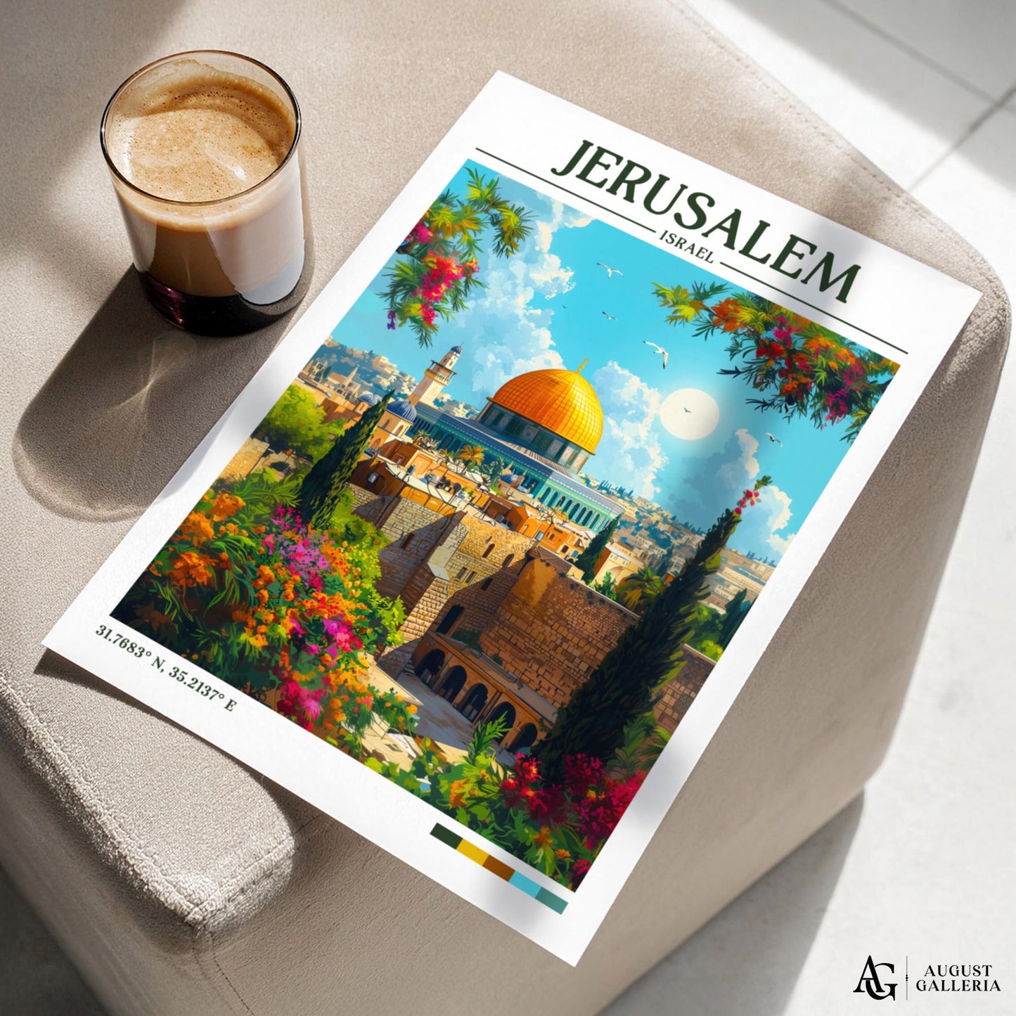 Jerusalem Retro Travel Print