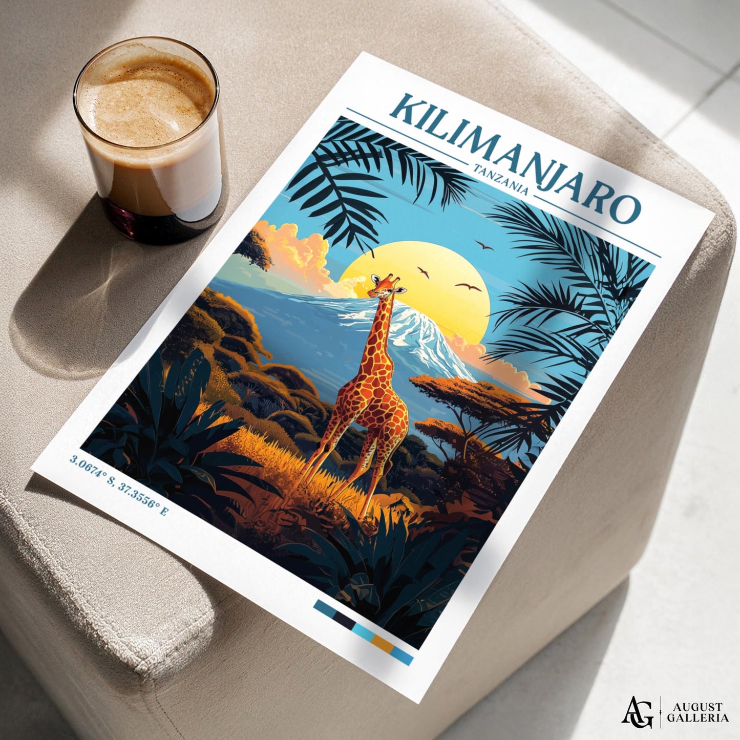 Kilimanjaro Tanzania Retro Travel Print