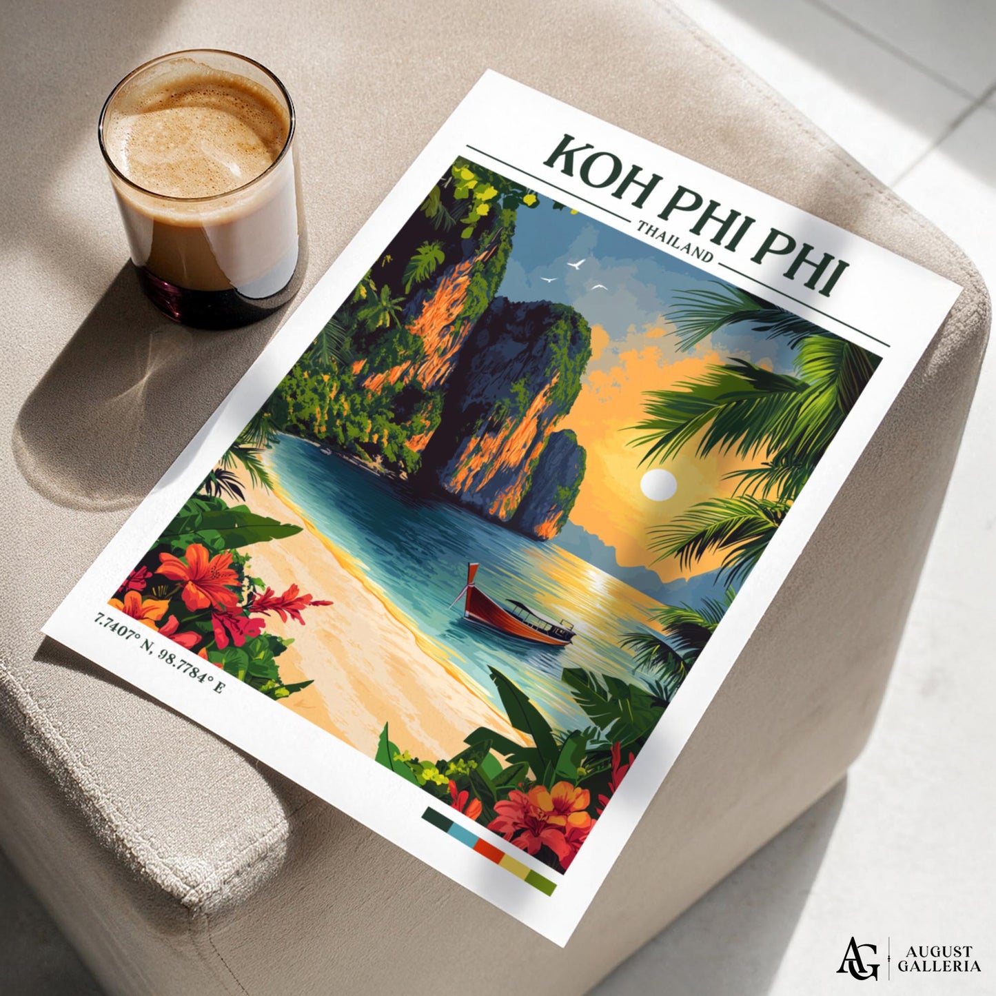 Koh Phi Phi Retro Travel Print
