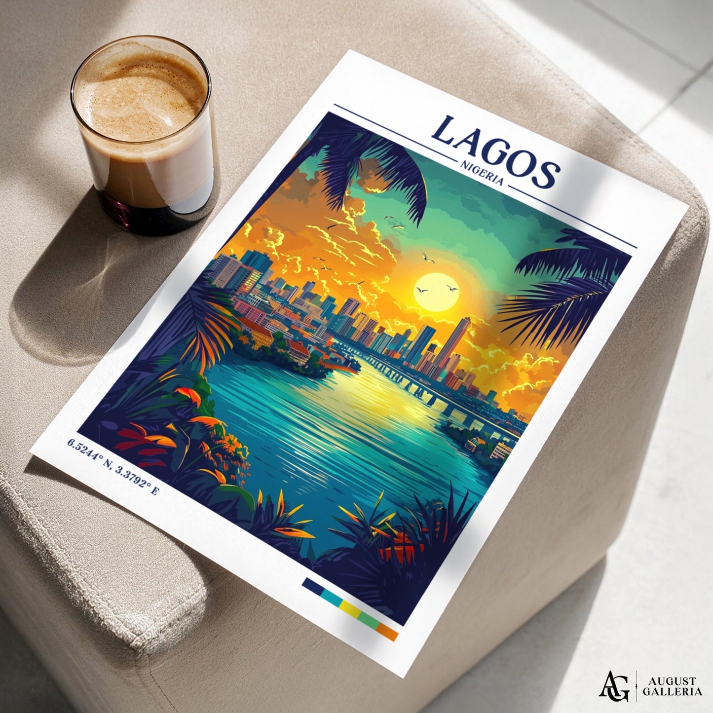 Lagos Nigeria Retro Travel Print