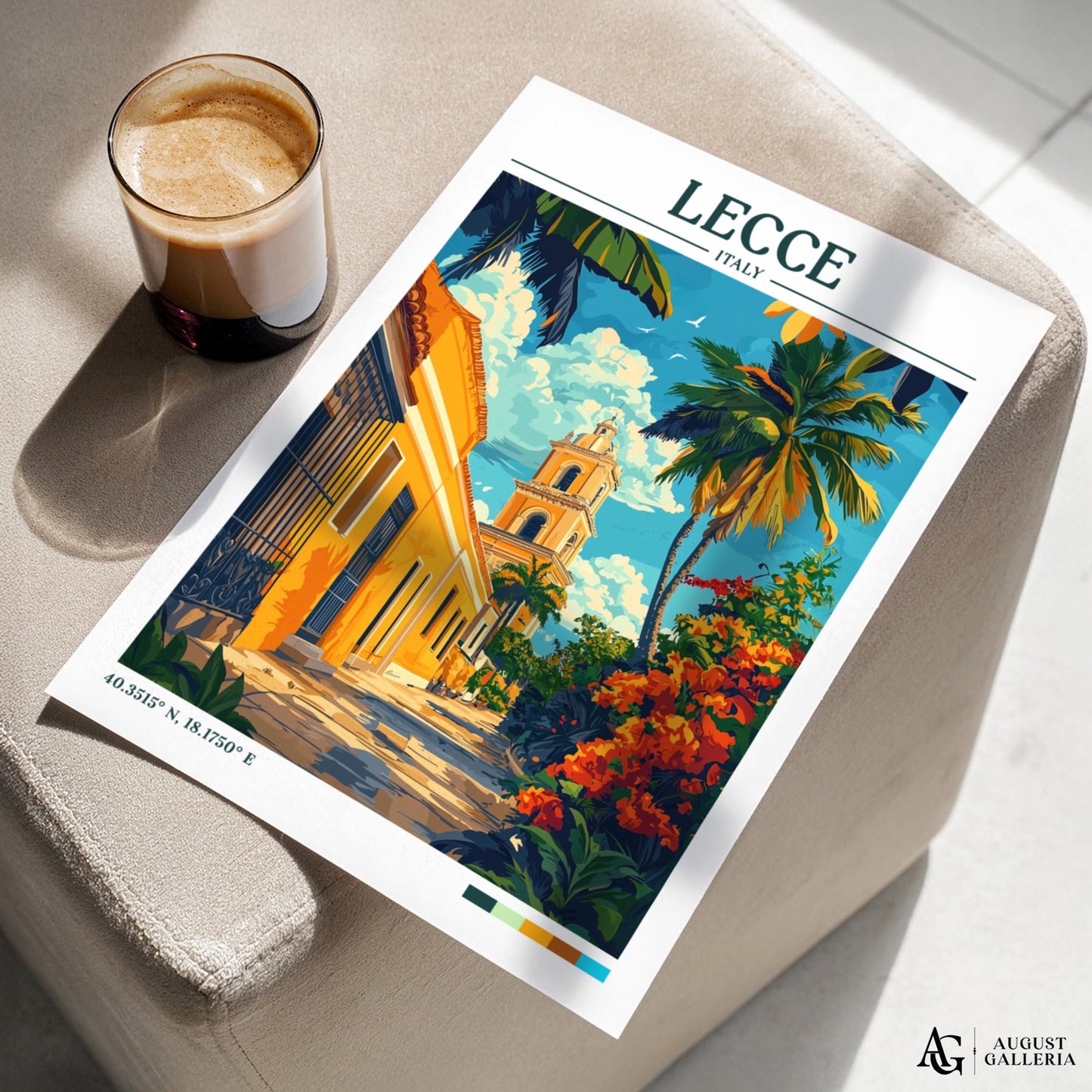 Lecce Italy Retro Travel Print