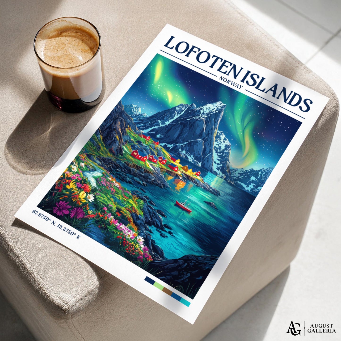 Lofoten Islands Retro Travel Print