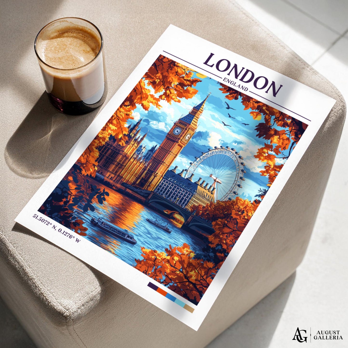 London England Retro Travel Print