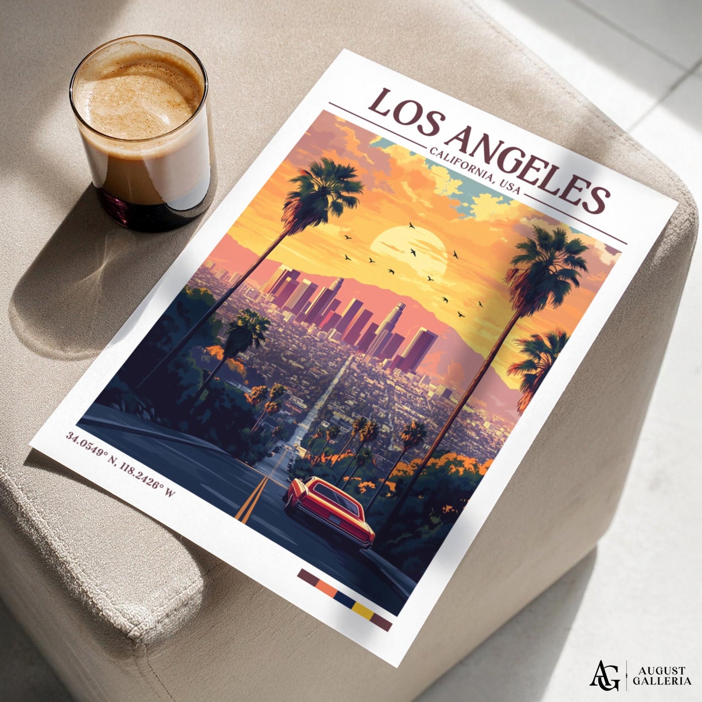Los Angeles California Retro Travel Print